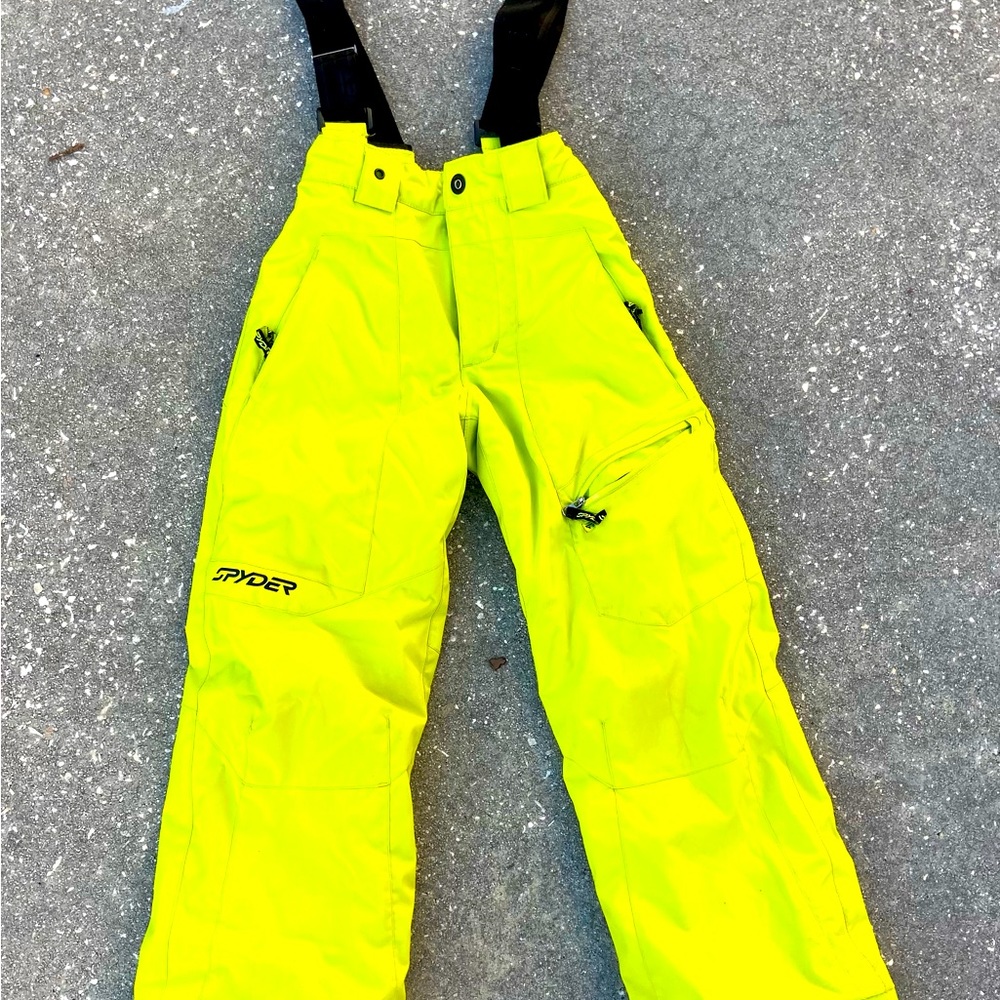 Kids Neon Yellow Ski Pants